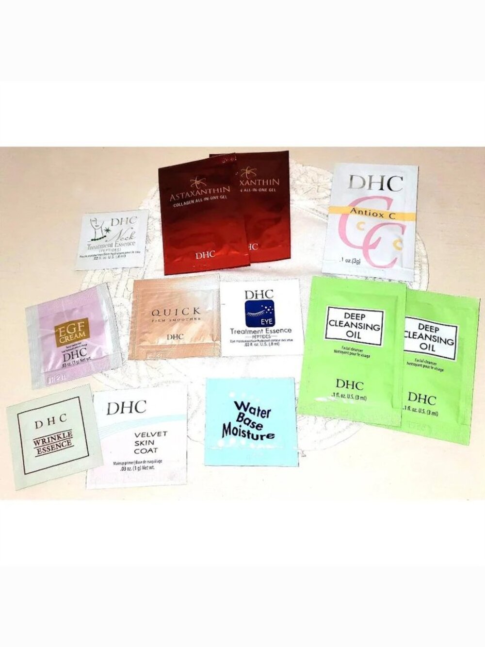12 DHC Astaxanthin Collagen Gel Cleansing OIl Velvet Skin Coat Primer Samples